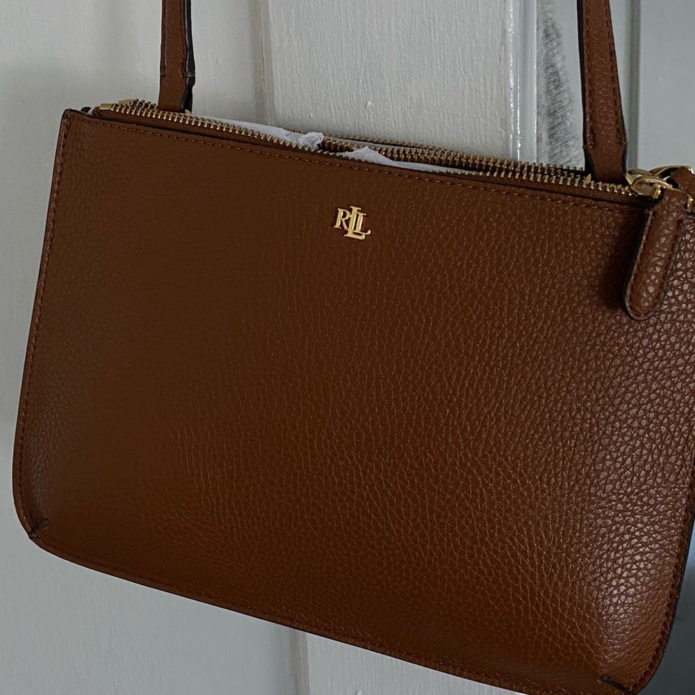 Lauren by Ralph Lauren cross-body vegan ‘leather’ bag / brown